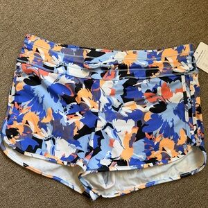Athleta Surge Swim Short Blue Floral Size S